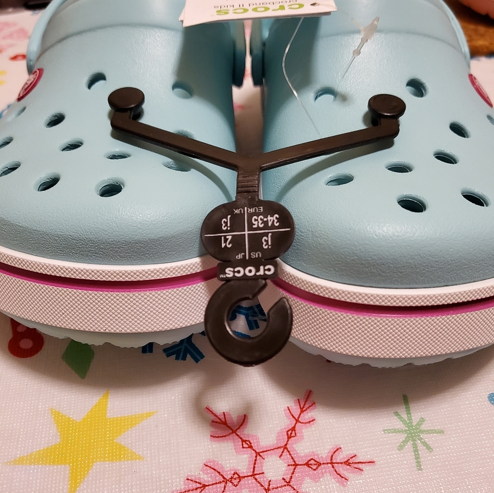 light blue crocs